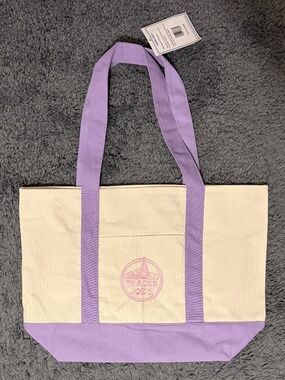 Trader Joe's Large Lavender Canvas Tote Bag